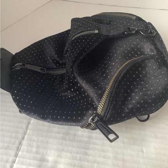 Rebecca Minkoff Julian Convertible Backpack Purse Black Silver Dots main image 8